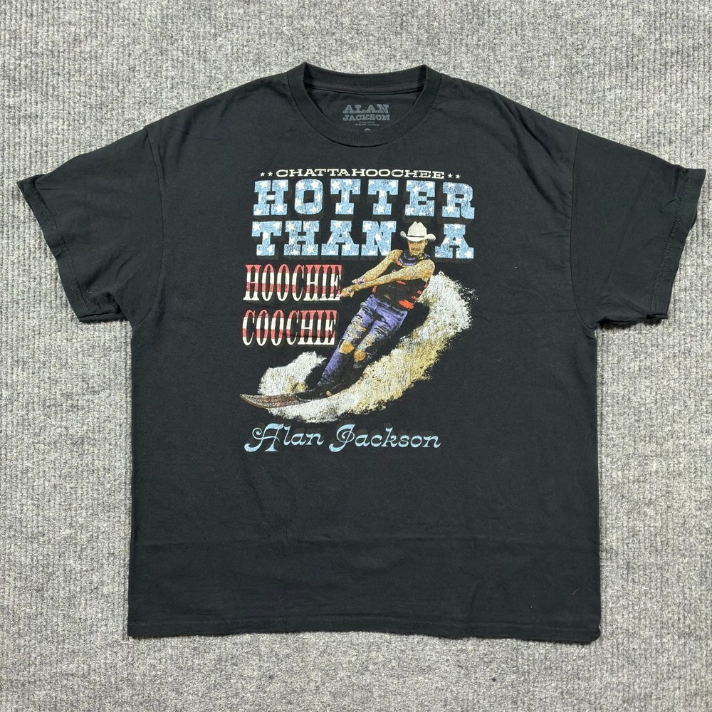 Alan Jackson T-Shirt Mens Size XL Black Country Music Chattahoochee Graphic Tee
